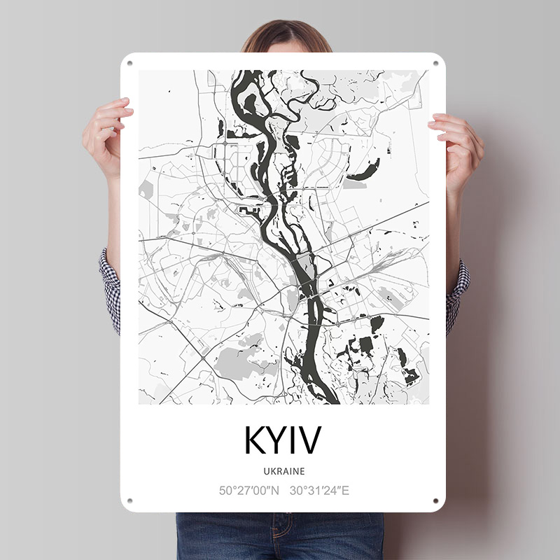 Custom Map Poster - Kyiv City Map Printed Poster Customized