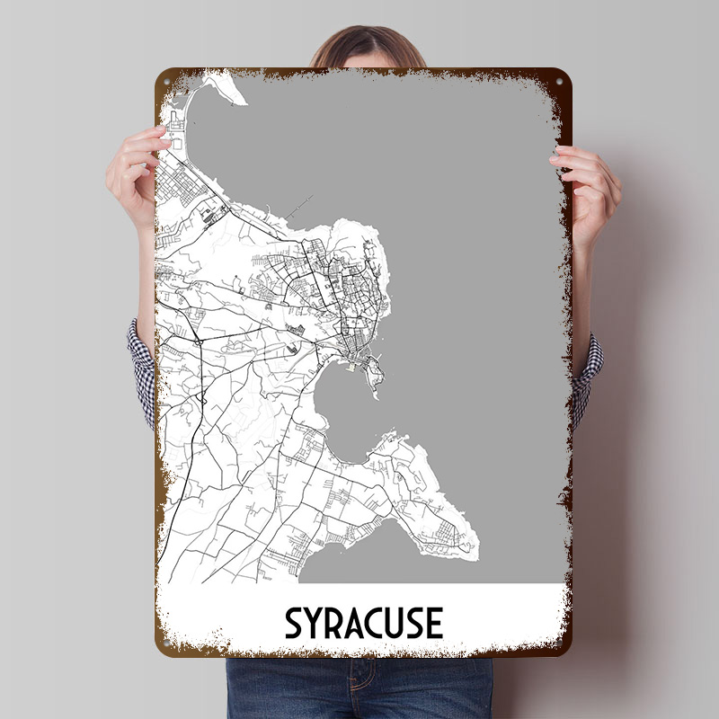 Custom Map Poster - Syracuse City Map Metal Poster Custom