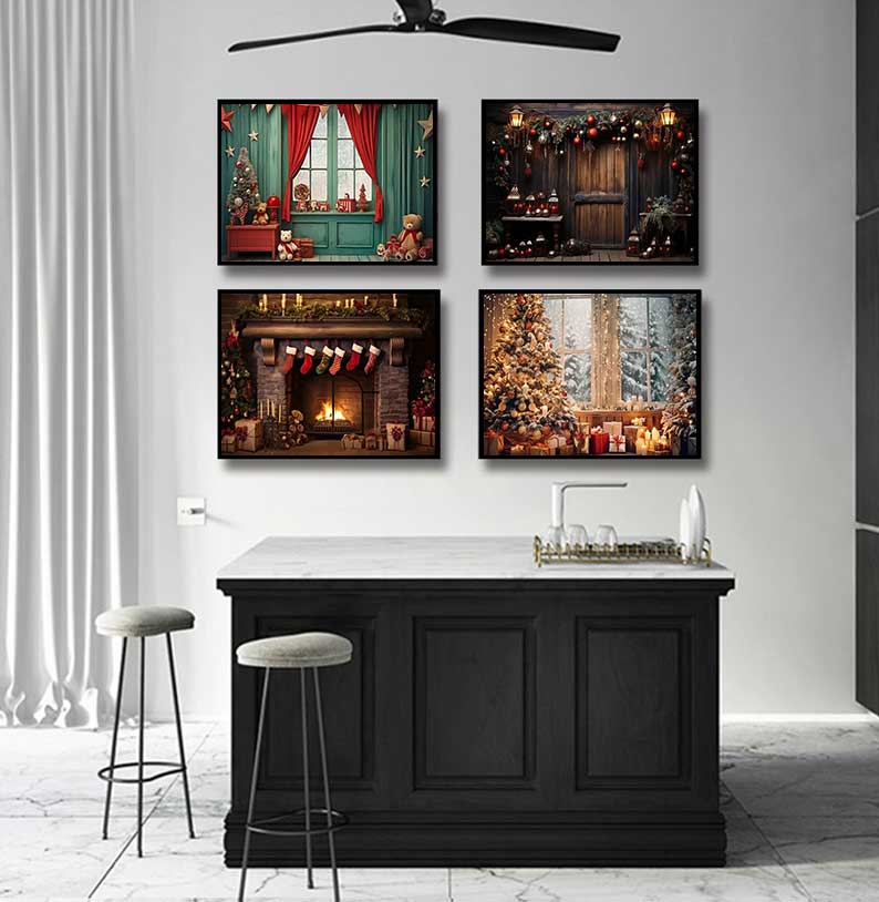 1pc frameless Large Christmas  - огляд і ціна Family Tree Print