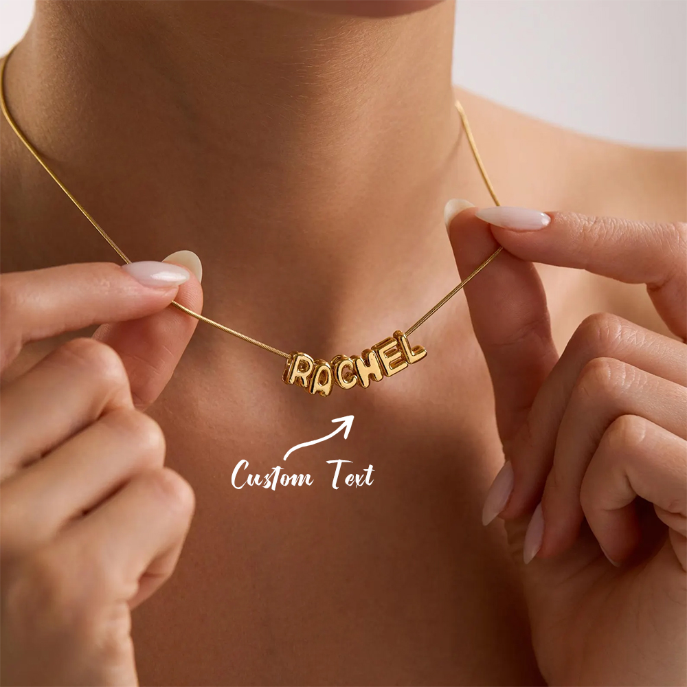 Custom Balloon Initial Name Ne - огляд і ціна Name Necklace Custom