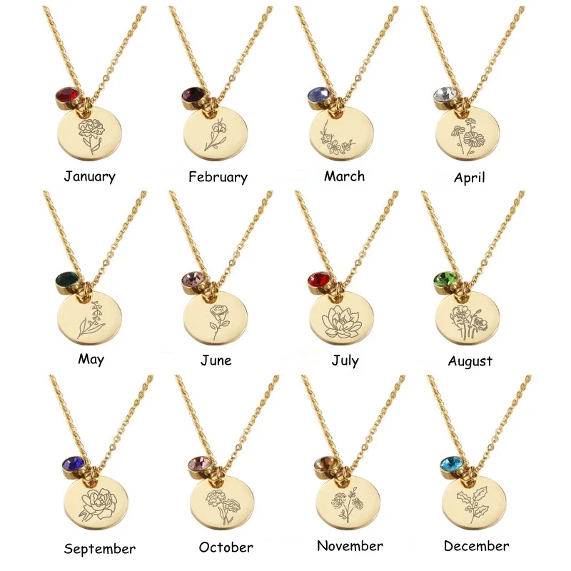 Birth Month Flowers Clipart Fl - огляд і ціна Birth Flower Necklace