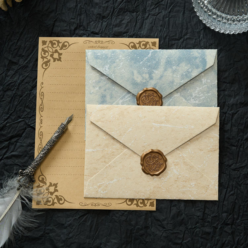 5pcs Gilded Shadow Envelope Ch - огляд і ціна Wax Seal Letter Kit
