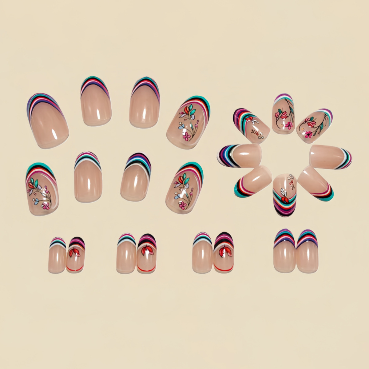 Medium fake nails for women gi - огляд і ціна Pressed Flower Art