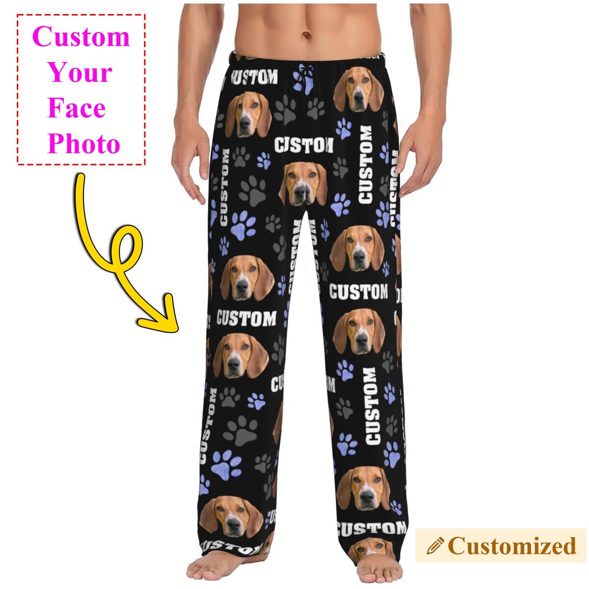Men Custom Dog Photo Pajama Pa - огляд і ціна Pet Portrait Custom