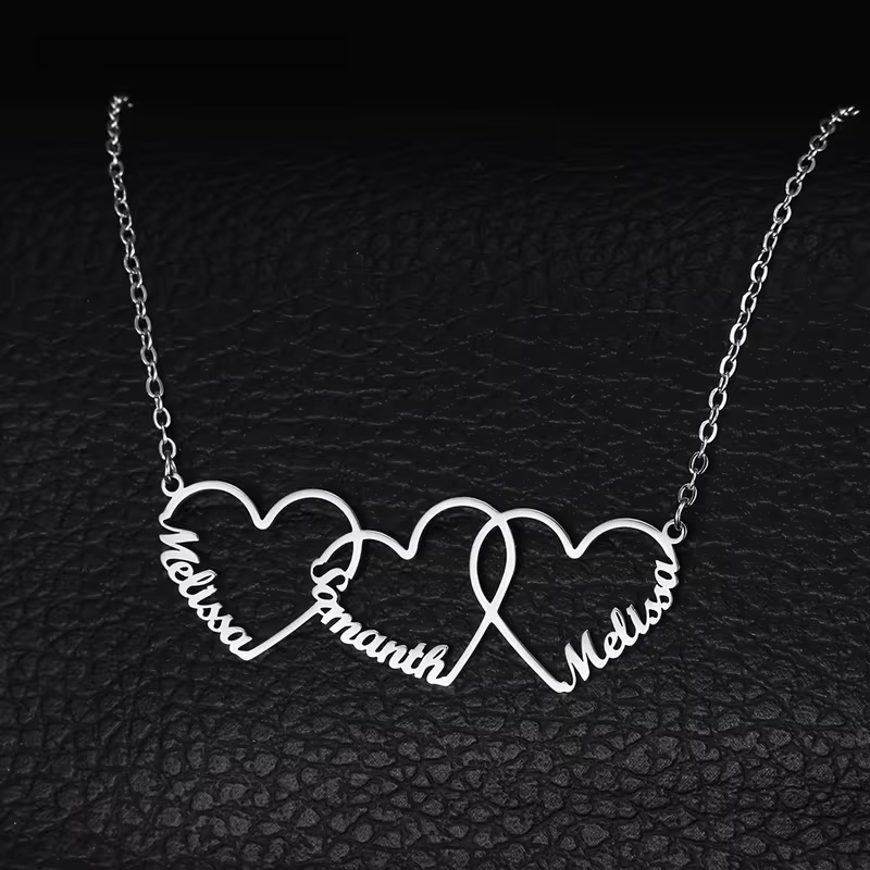 Custom Interlocking Heart Name - огляд і ціна Name Necklace Custom