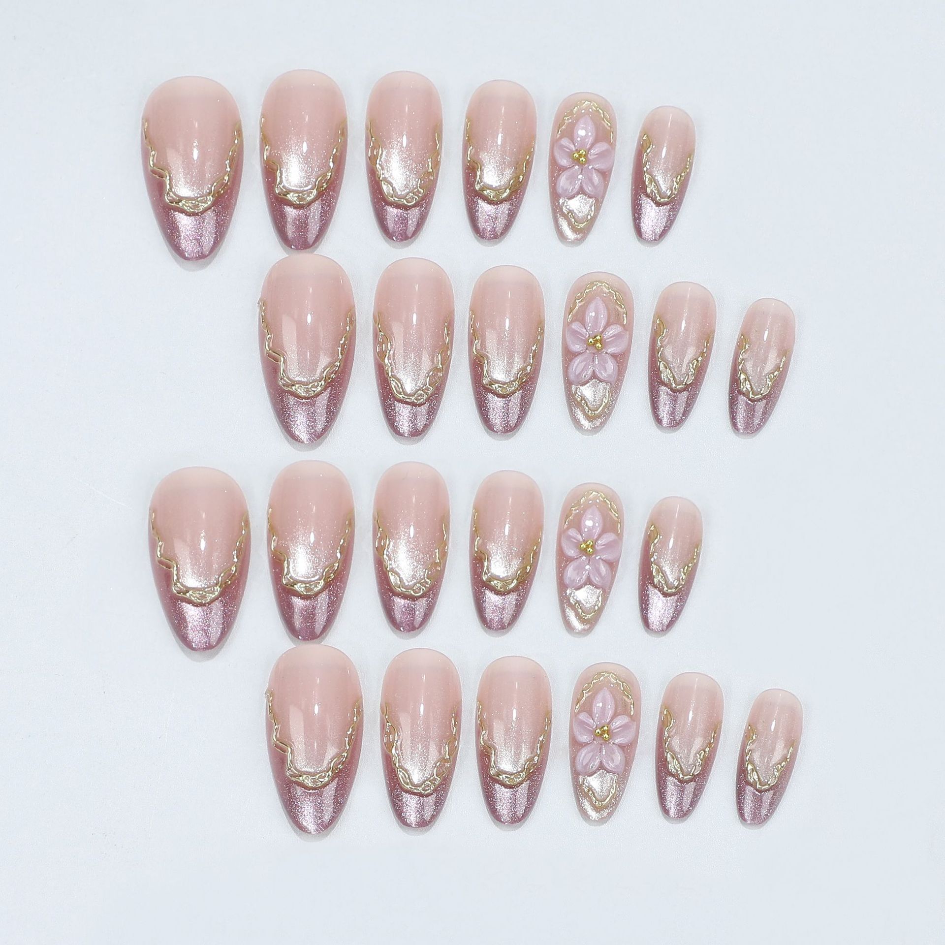 3D flowers fake nails with glo - огляд і ціна Pressed Flower Art