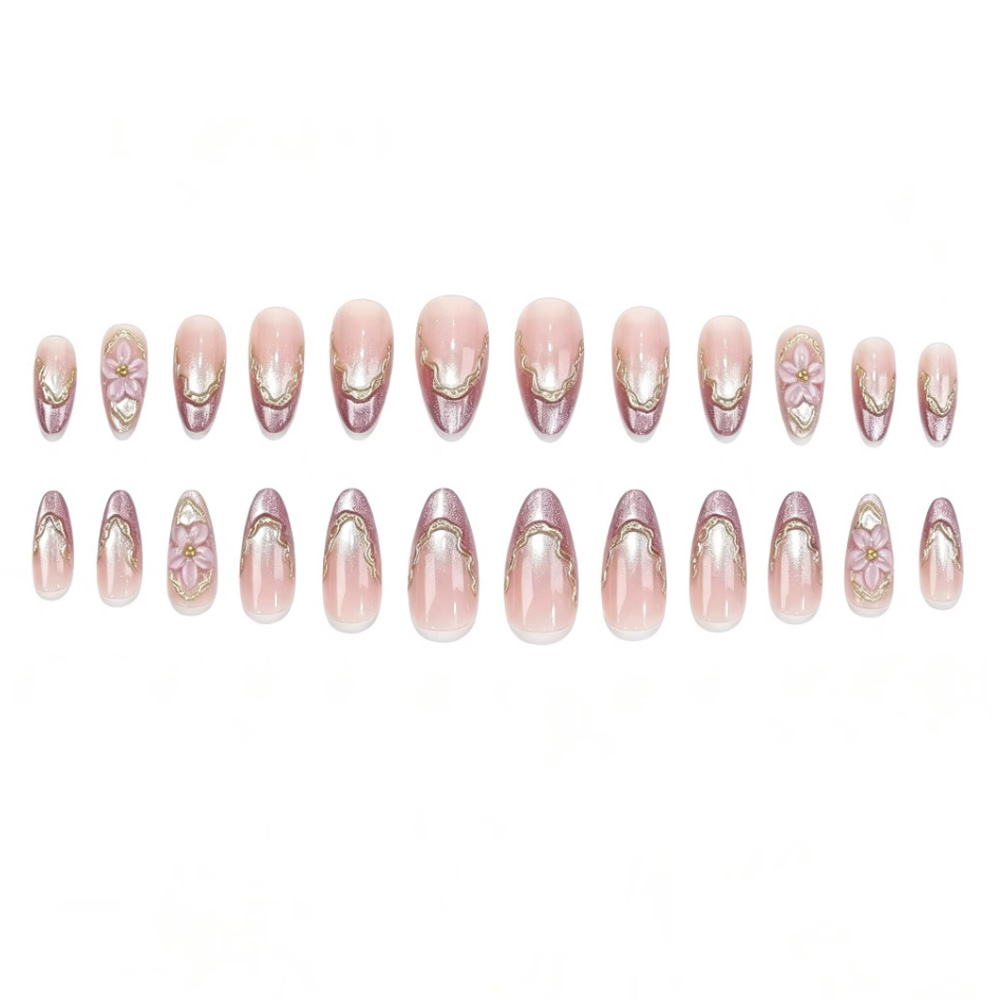 3D flowers fake nails with glo - огляд і ціна Pressed Flower Art