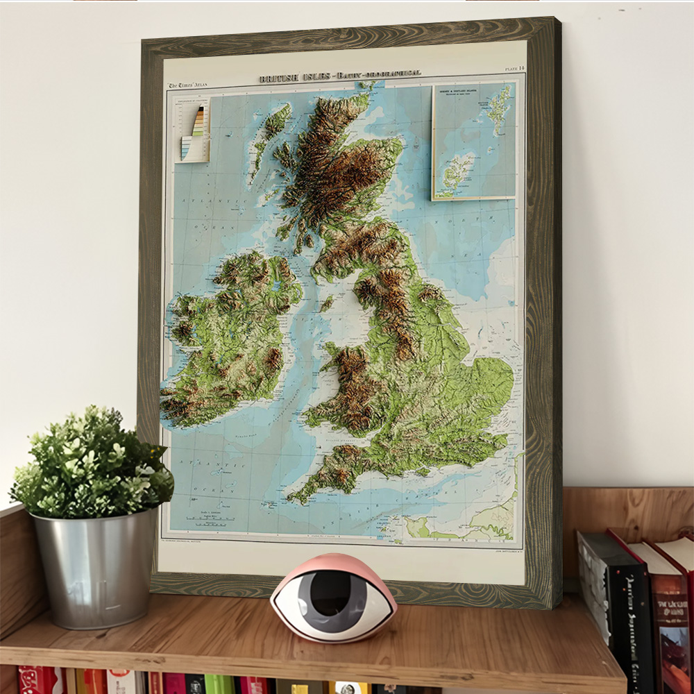 3D Relief Map of 1922 British  - огляд і ціна Custom Map Poster