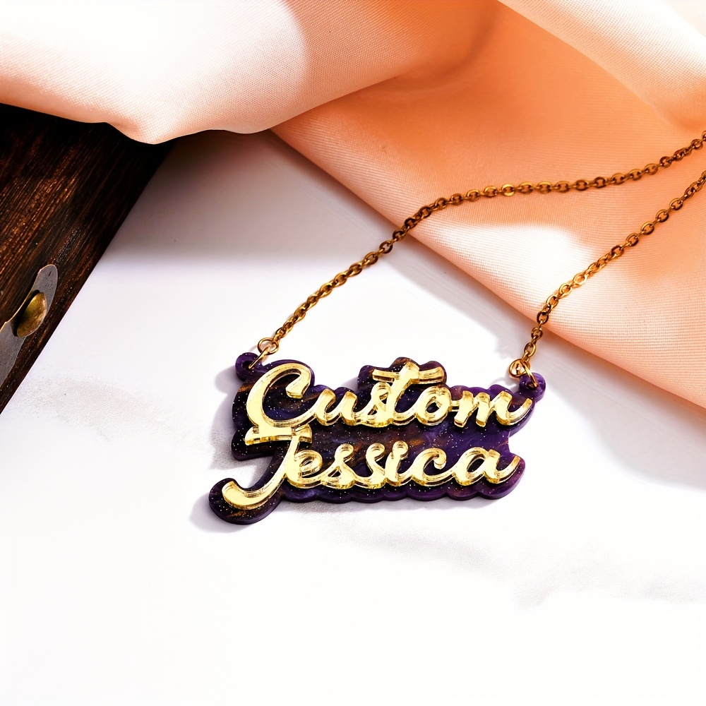 Personalized double-layer acry - огляд і ціна Name Necklace Custom