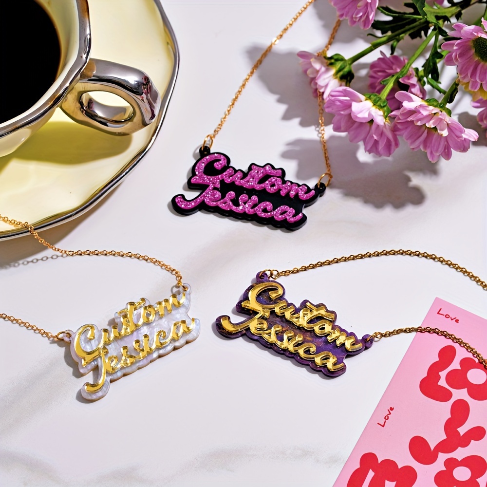 Personalized double-layer acry - огляд і ціна Name Necklace Custom