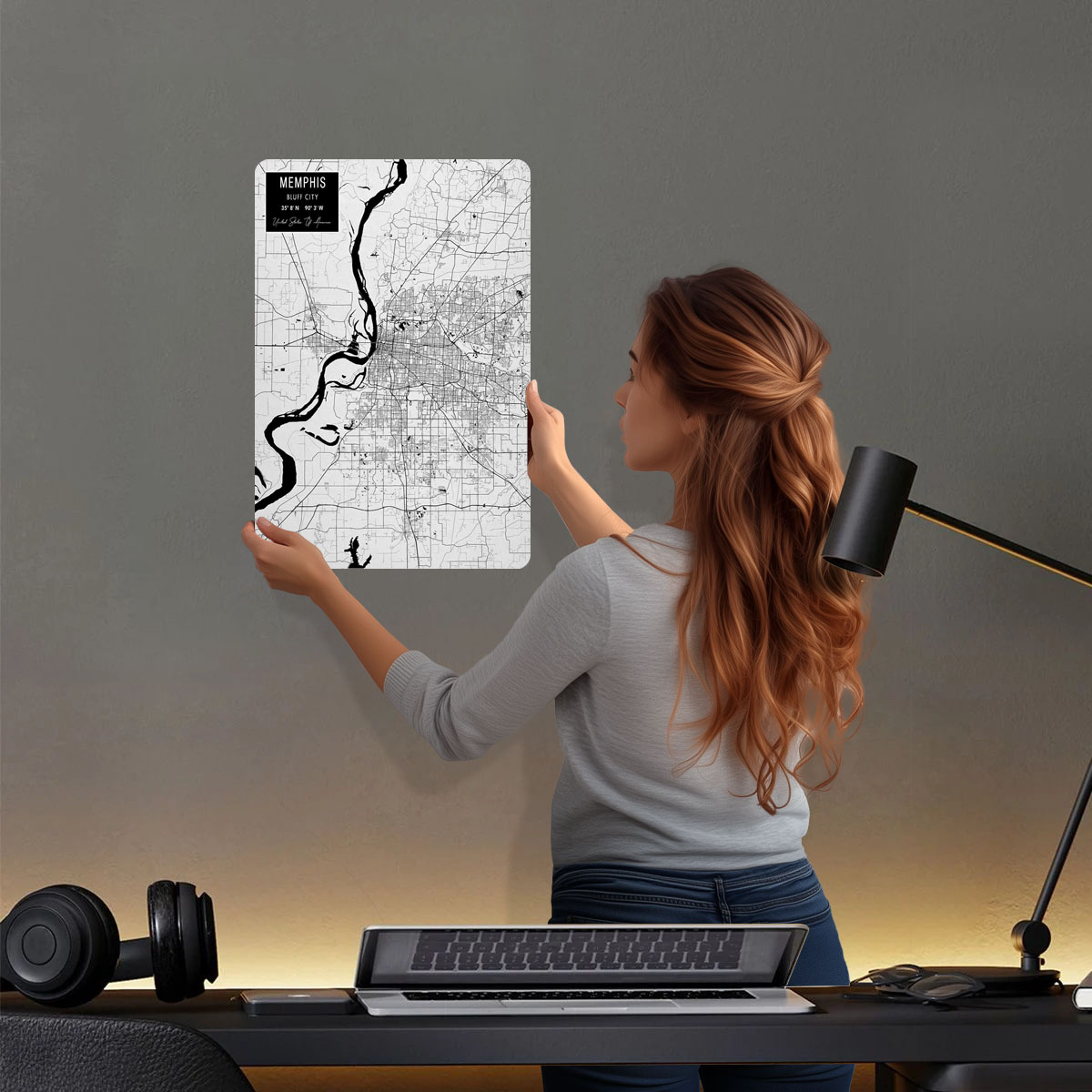 Memphis TN USA Tinplate Signs  - огляд і ціна Custom Map Poster