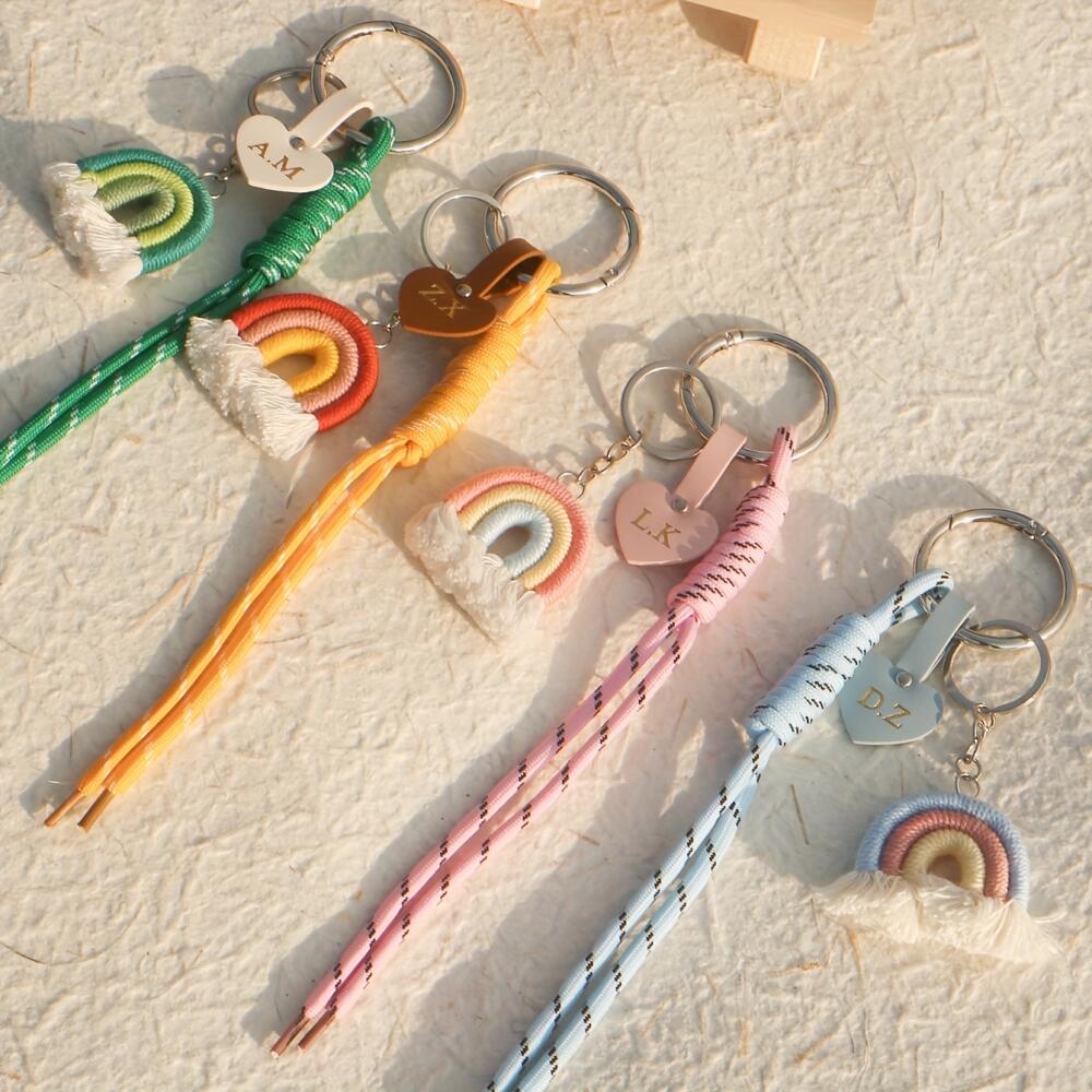 Custom Initial Heart Leather T - огляд і ціна Monogram Keychain Leather