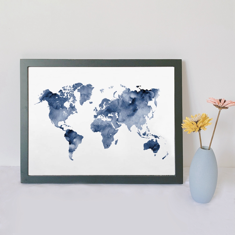 Blue World Map Print Navy Map  - огляд і ціна Custom Star Map