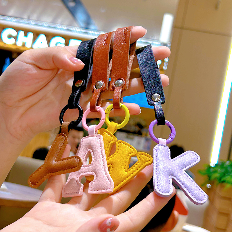 Creative PU Leather 26 Letter  - огляд і ціна Monogram Keychain Leather