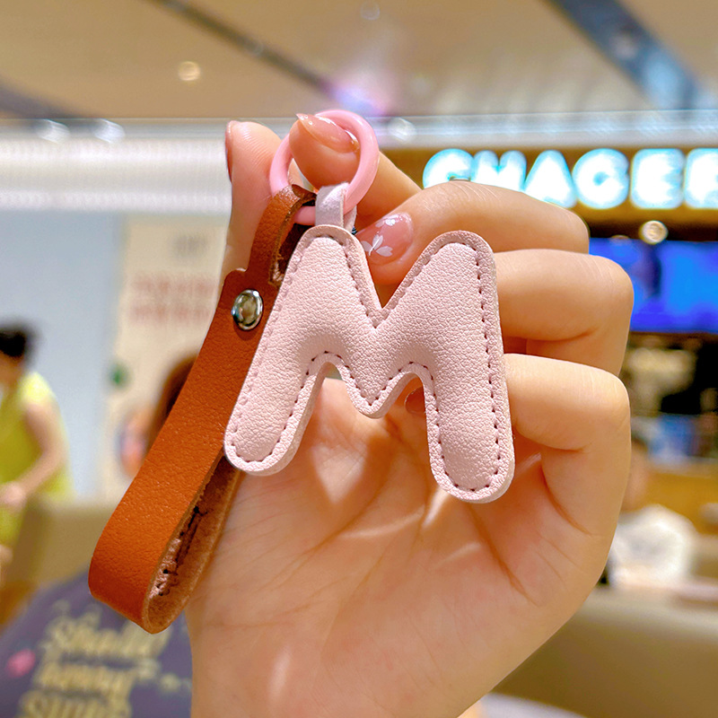 Creative PU Leather 26 Letter  - огляд і ціна Monogram Keychain Leather