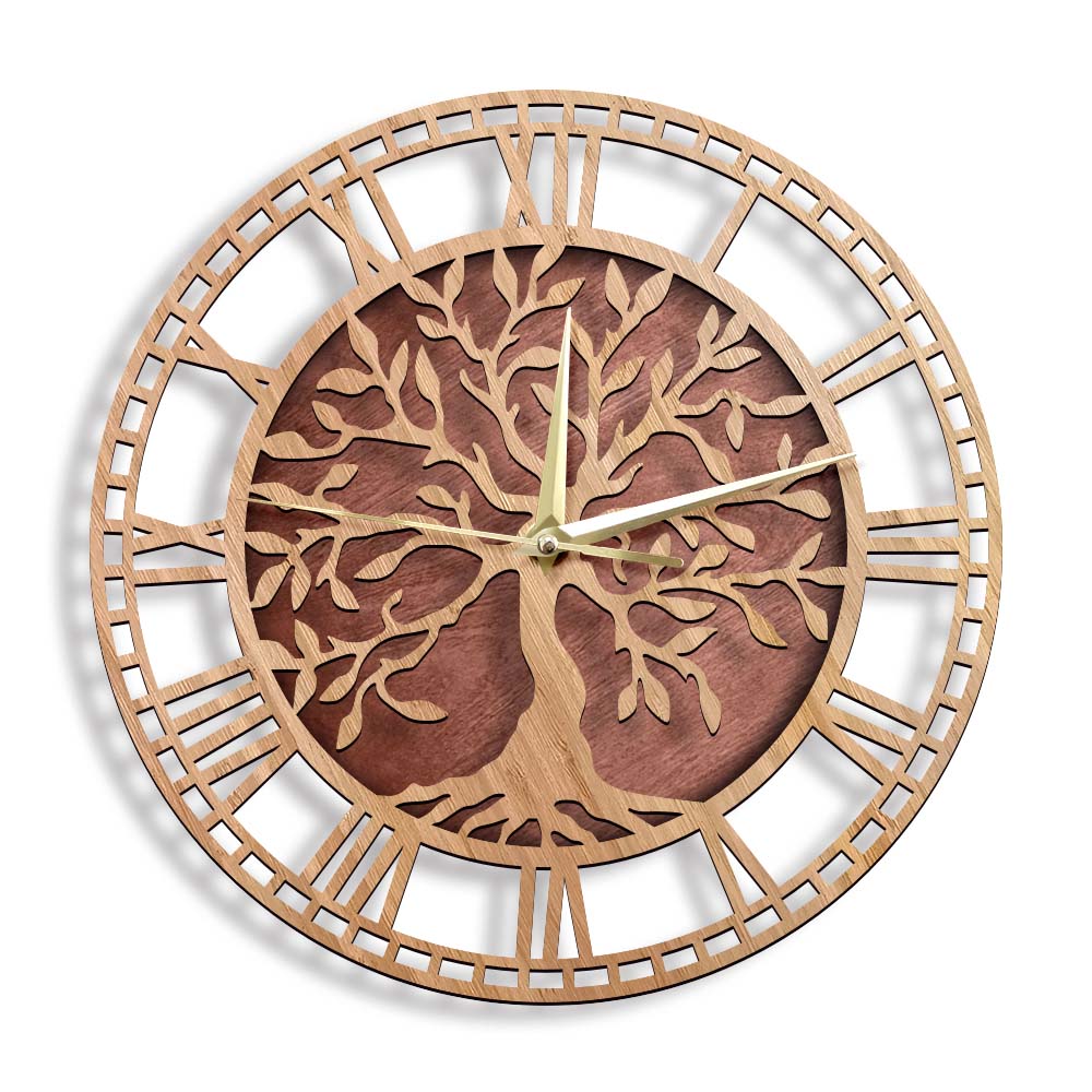 Tree of Life Wooden Wall Clock - огляд і ціна Family Tree Print