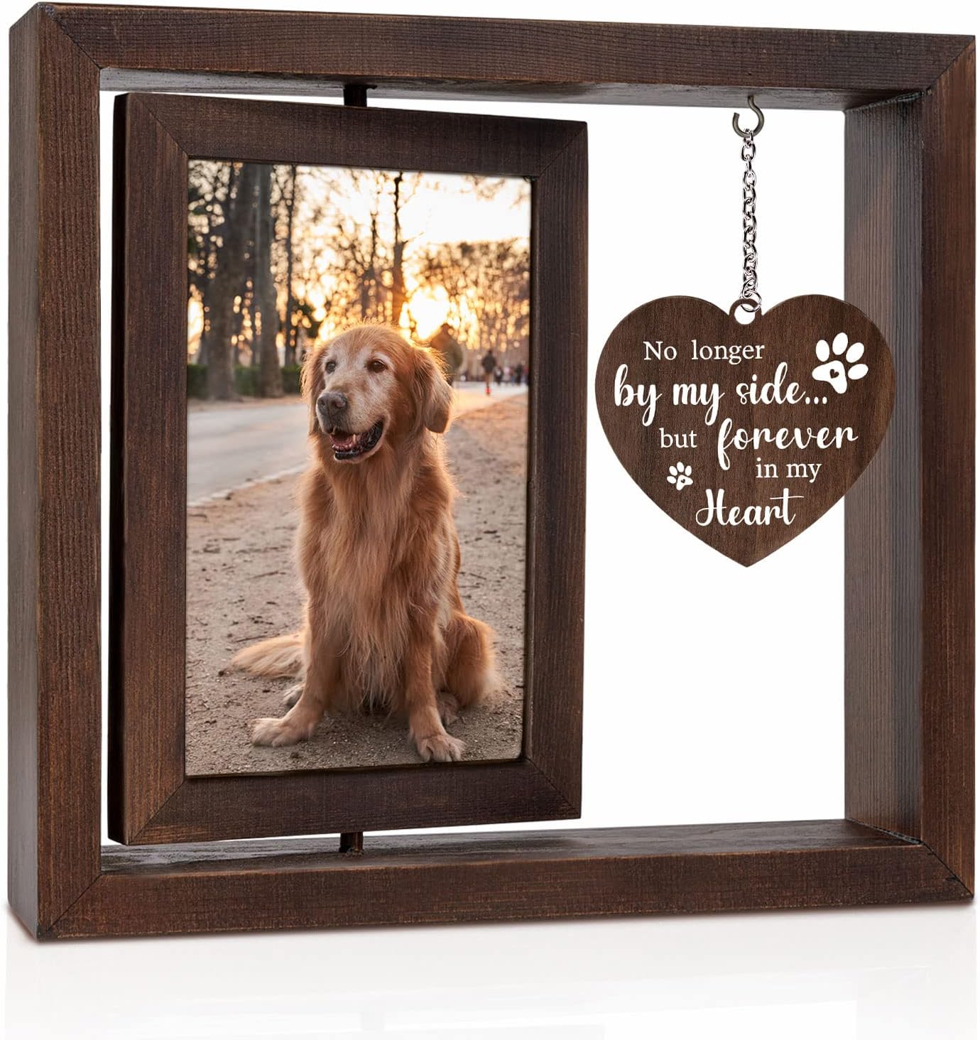 Pet Memorial Photo Frame for D - огляд і ціна Engraved Wood Frame
