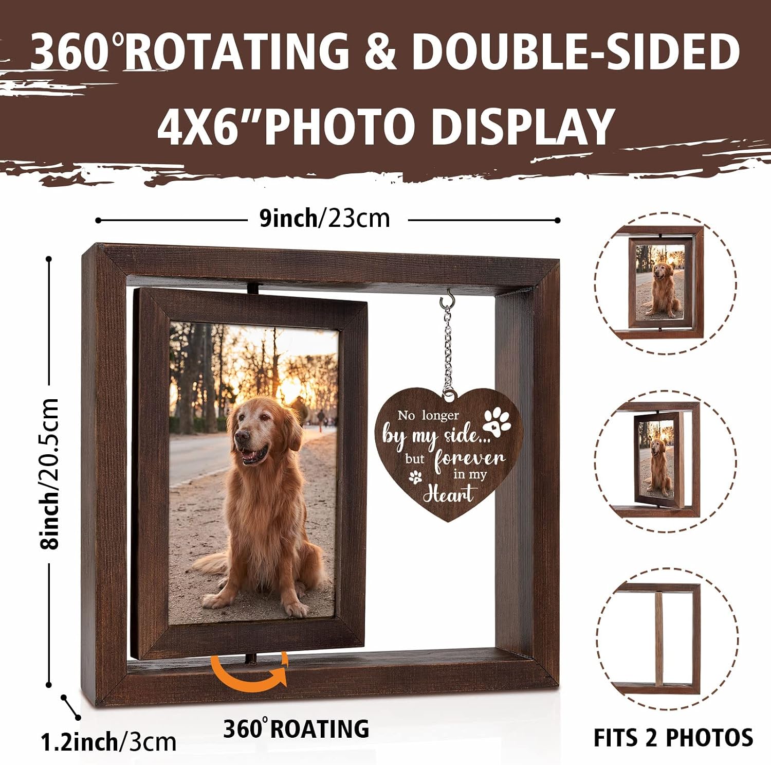Pet Memorial Photo Frame for D - огляд і ціна Engraved Wood Frame