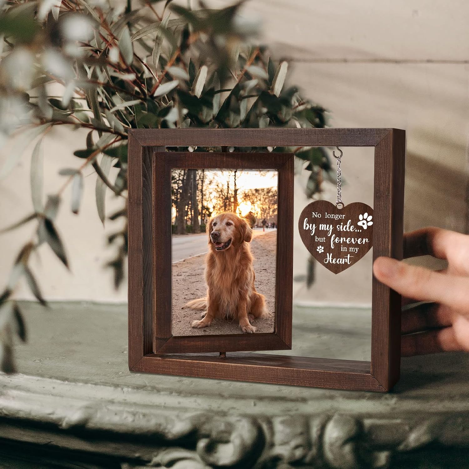 Pet Memorial Photo Frame for D - огляд і ціна Engraved Wood Frame