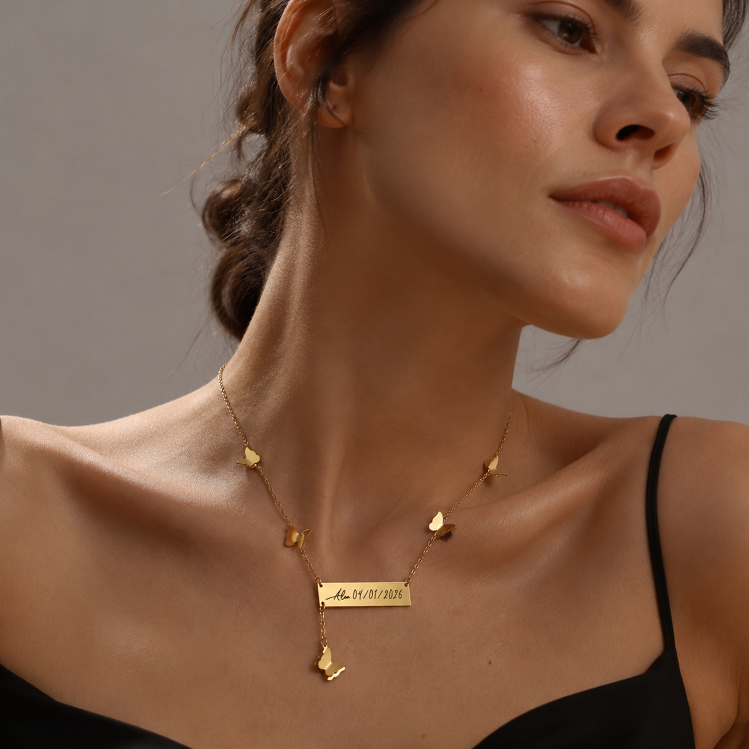 Personalized Butterfly Bar Nam - огляд і ціна Handwriting Necklace Bar