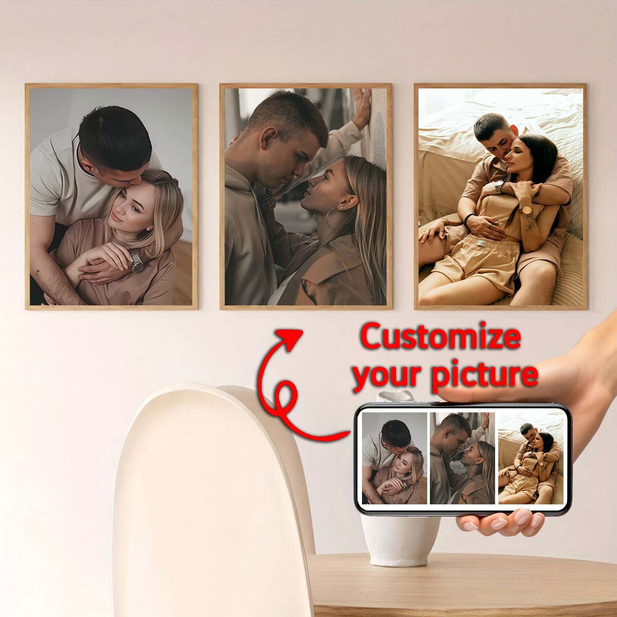 Triptych - 2D custom photo woo - огляд і ціна Engraved Wood Frame