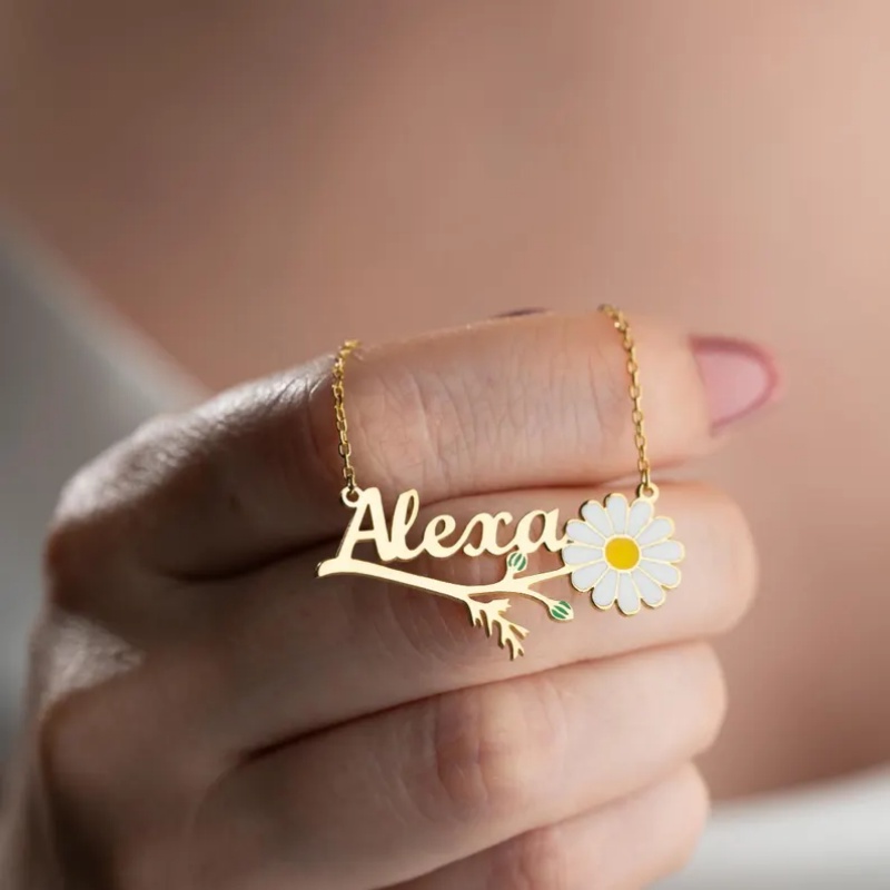 Roro‘s Personalized Colorful E - огляд і ціна Birth Flower Necklace