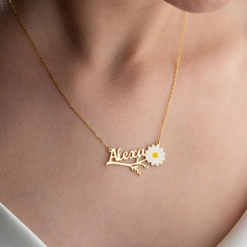 Roro‘s Personalized Colorful E - огляд і ціна Birth Flower Necklace