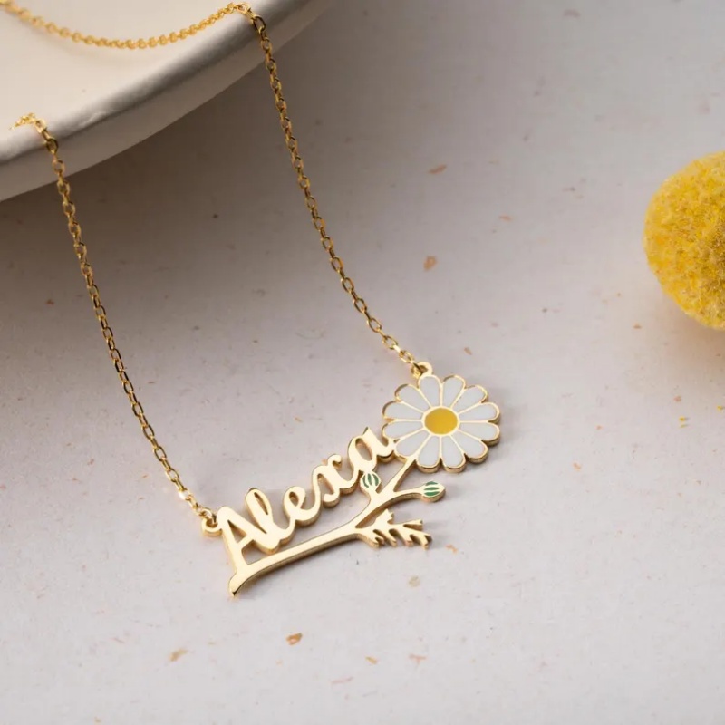 Roro‘s Personalized Colorful E - огляд і ціна Birth Flower Necklace