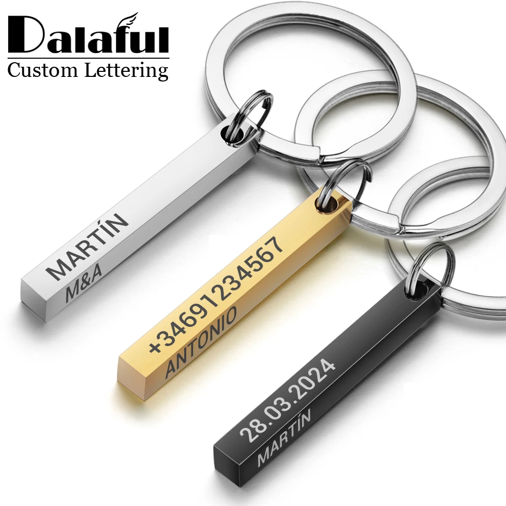 Personalized 3D Bar Keychain E - огляд і ціна Initial Ring Custom