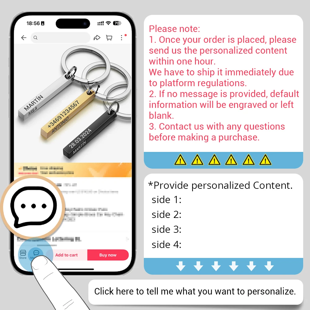 Personalized 3D Bar Keychain E - огляд і ціна Initial Ring Custom