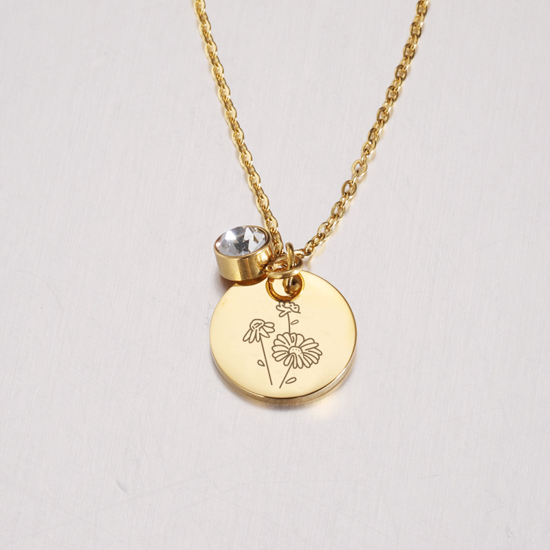 Crystal Birthstone Necklace fo - огляд і ціна Birth Flower Necklace