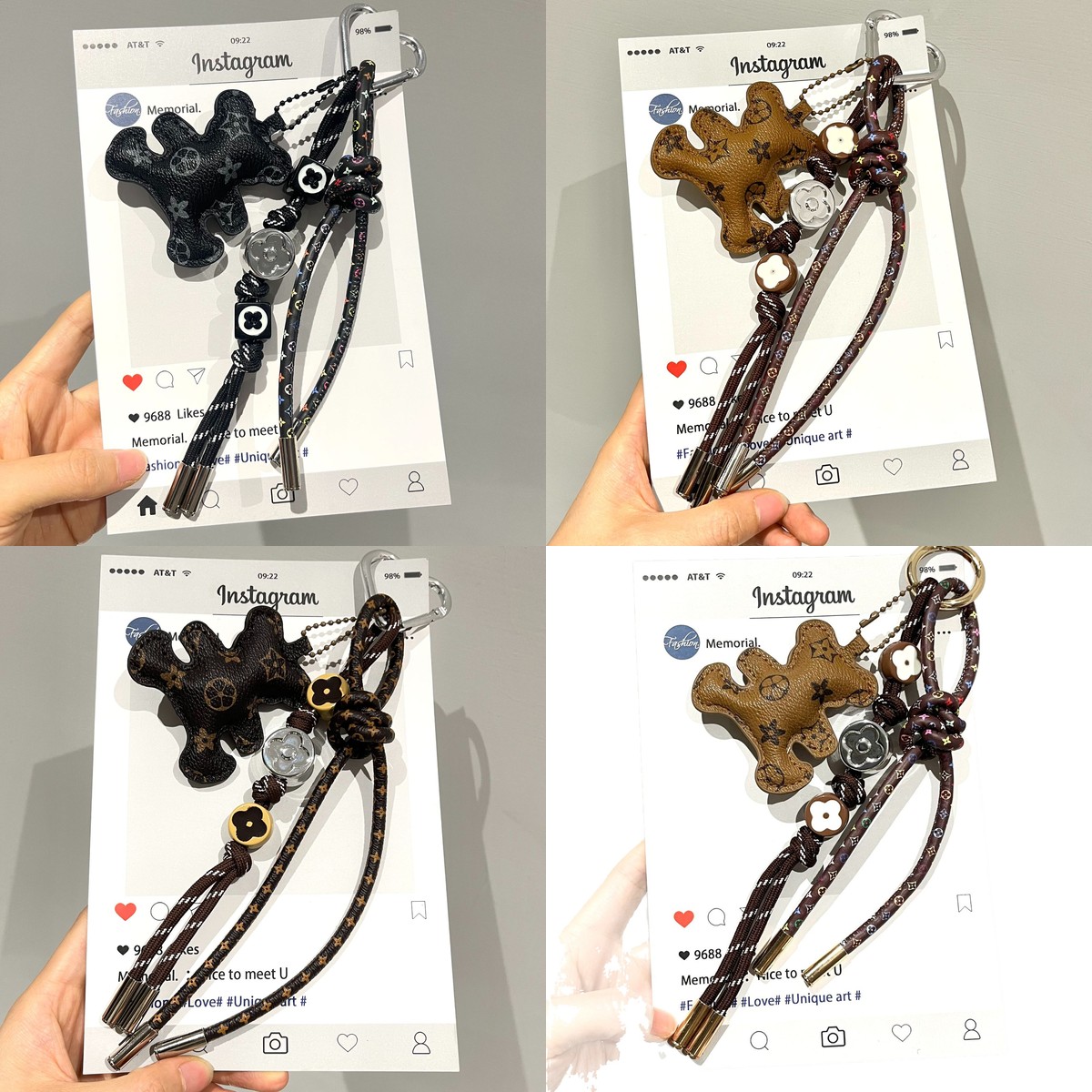 Mini Bear Pendant Charm for Ba - огляд і ціна Monogram Keychain Leather