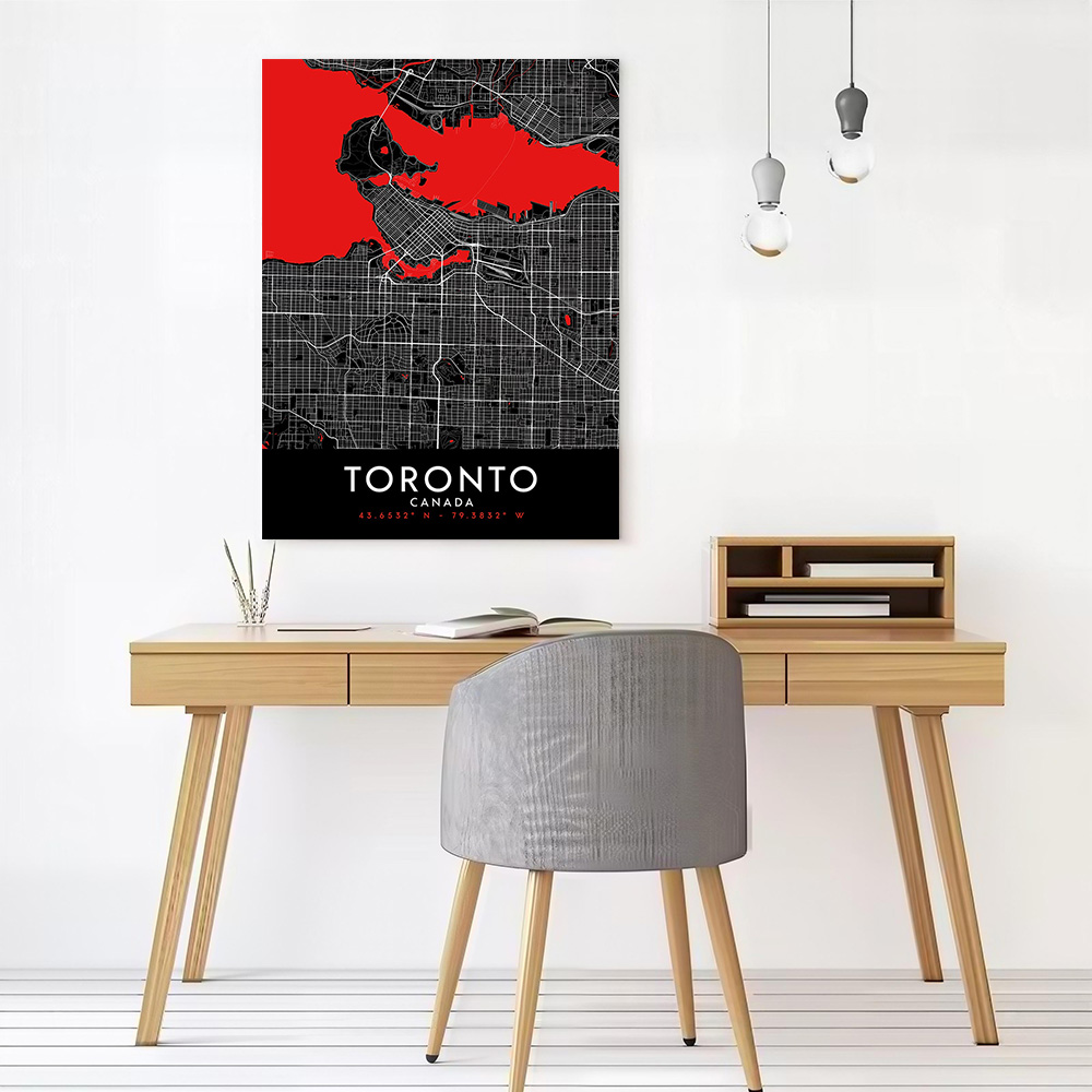 Toronto Dark Map Canvas Wall A - огляд і ціна Custom Map Poster