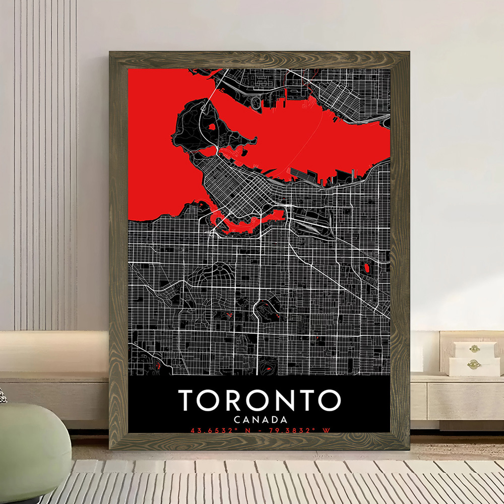 Toronto Dark Map Canvas Wall A - огляд і ціна Custom Map Poster