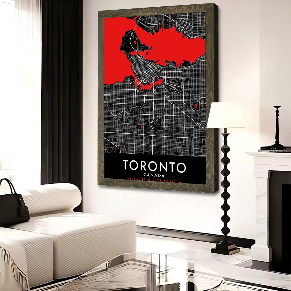 Toronto Dark Map Canvas Wall A - огляд і ціна Custom Map Poster