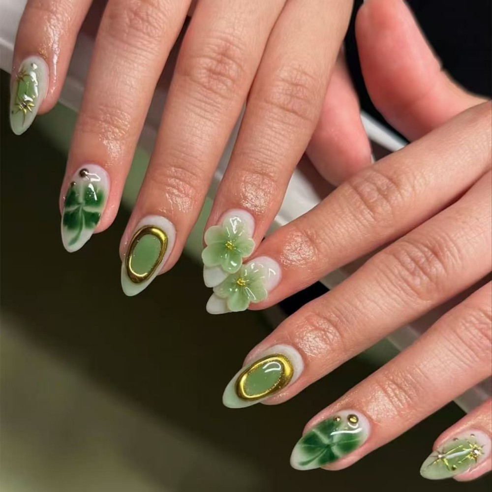 24PCS Luxury Emerald Green Flo - огляд і ціна Pressed Flower Art