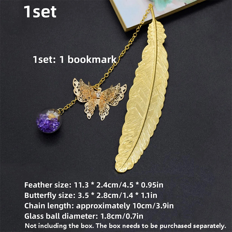 1pc Chinese Style Metal Feathe - огляд і ціна Dried Flower Bookmark