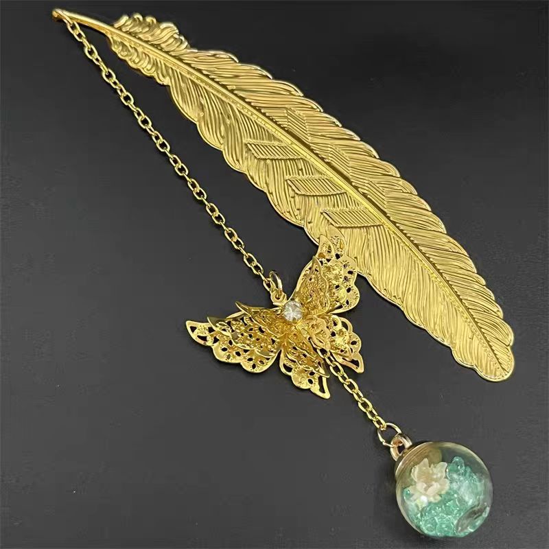 1pc Chinese Style Metal Feathe - огляд і ціна Dried Flower Bookmark
