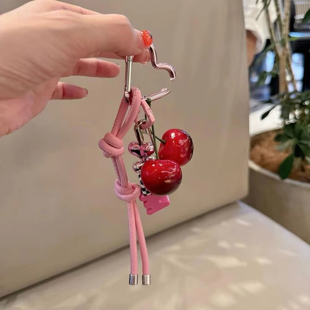 Y2k Cute Cherry Alphabet PU Le - огляд і ціна Monogram Keychain Leather