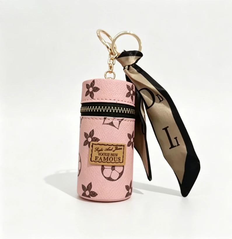 Pink Floral Monogram Print Cyl - огляд і ціна Monogram Keychain Leather