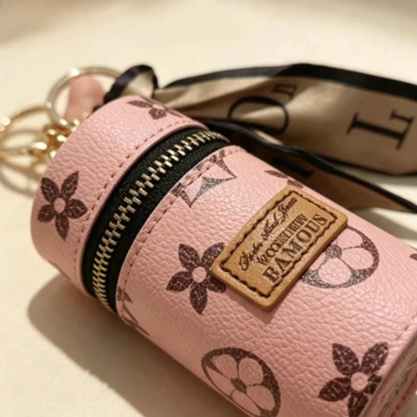 Pink Floral Monogram Print Cyl - огляд і ціна Monogram Keychain Leather