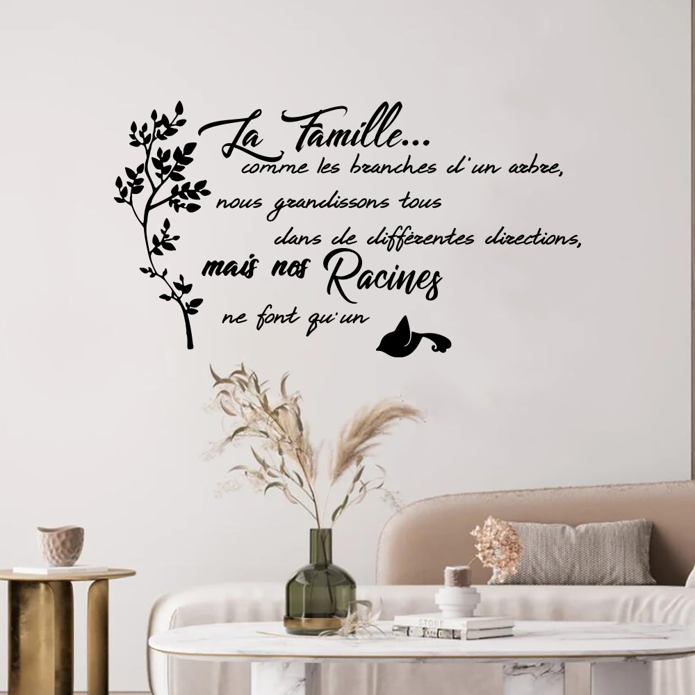 French Family Quote Tree Bird  - огляд і ціна Family Tree Print