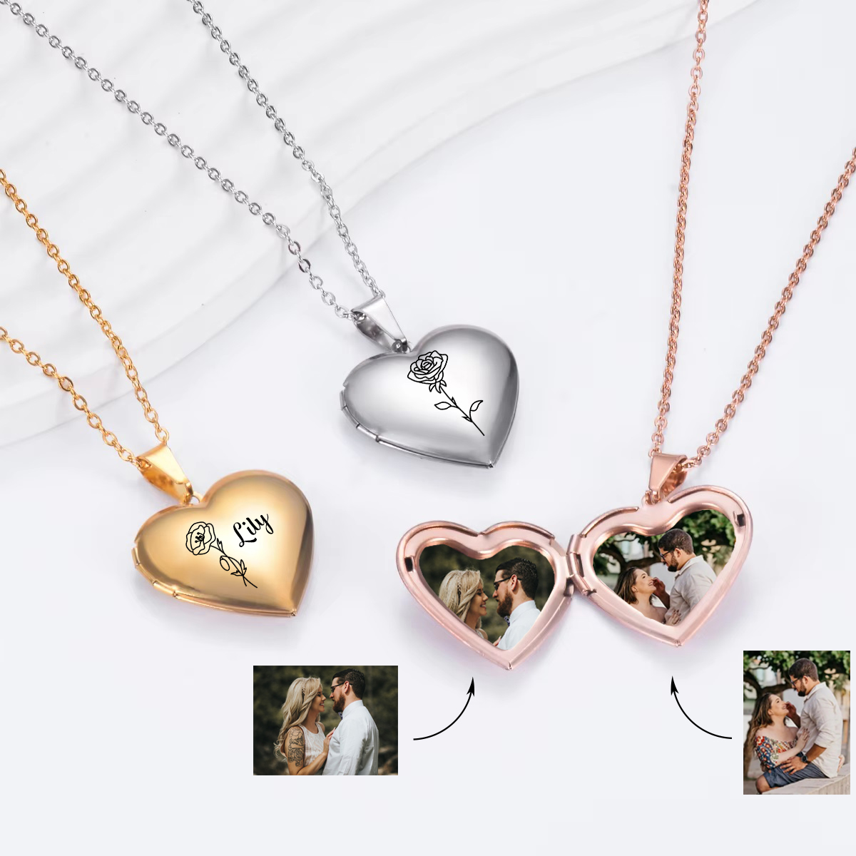 Custom Personalized Heart Birt - огляд і ціна Birth Flower Necklace