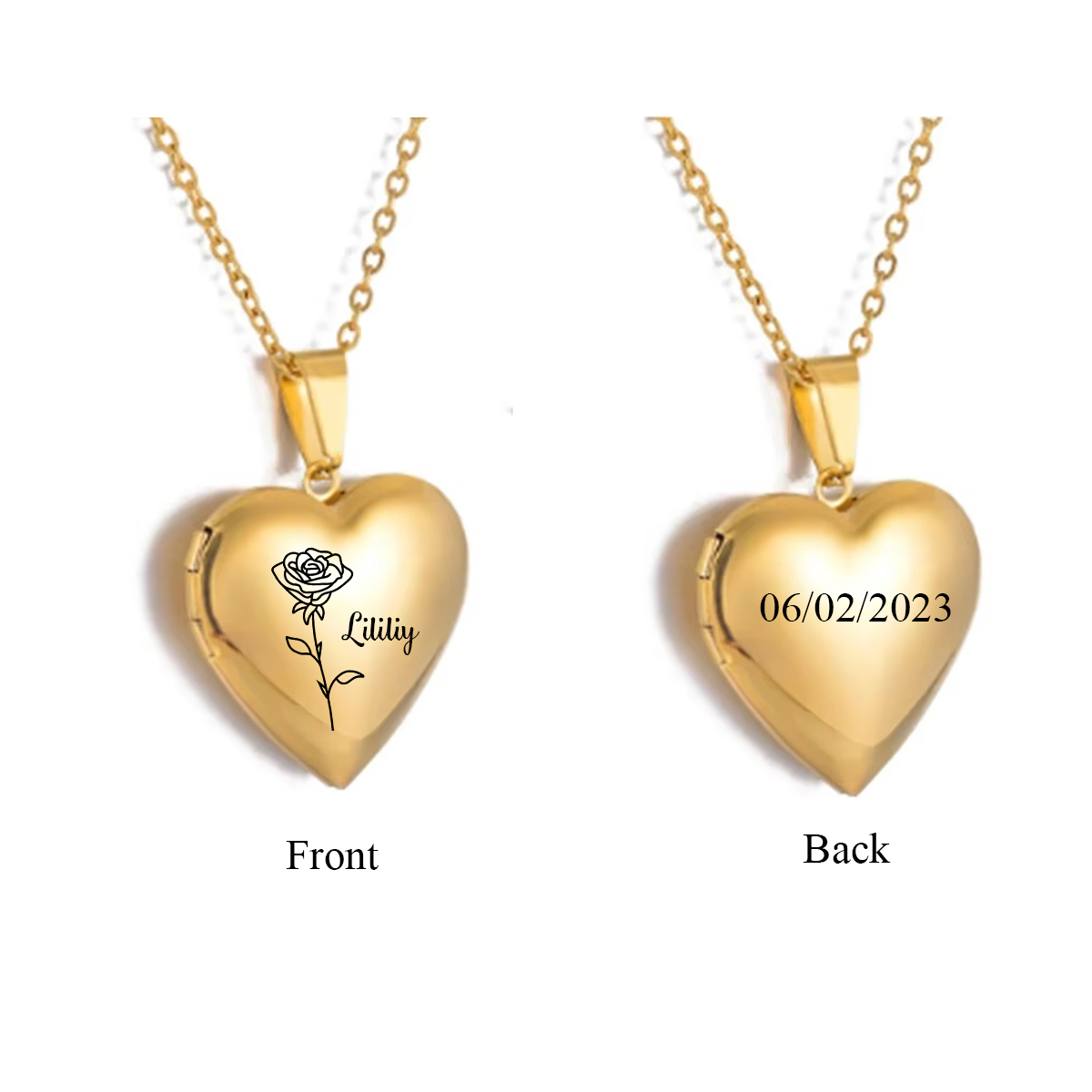 Custom Personalized Heart Birt - огляд і ціна Birth Flower Necklace
