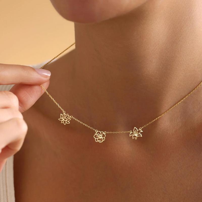 Customized Birth Flowers Neckl - огляд і ціна Birth Flower Necklace