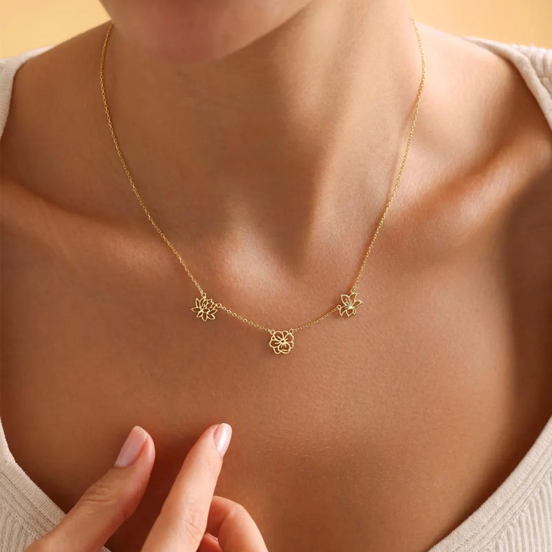 Customized Birth Flowers Neckl - огляд і ціна Birth Flower Necklace
