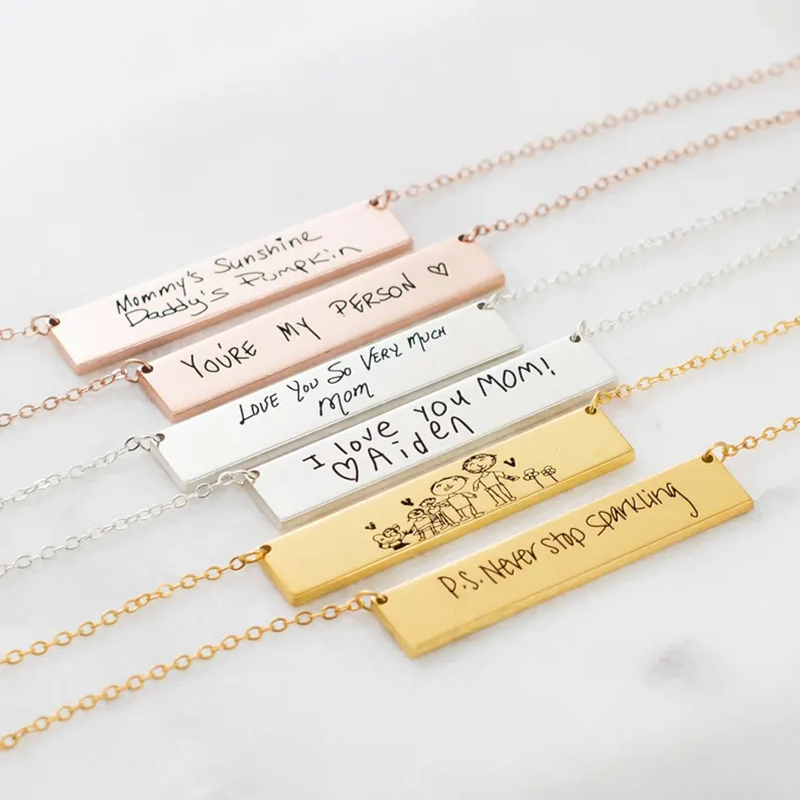 Custom Handwriting Name Bar Pe - огляд і ціна Handwriting Necklace Bar