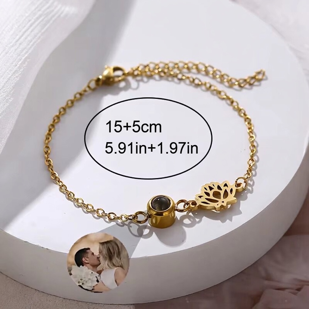 Custom Photo Bracelet Stainles - огляд і ціна Birth Flower Necklace