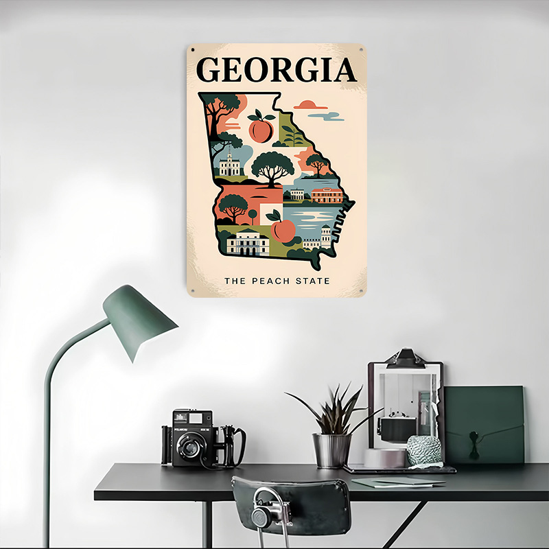 Georgia: The Peach State Illus - огляд і ціна Custom Map Poster