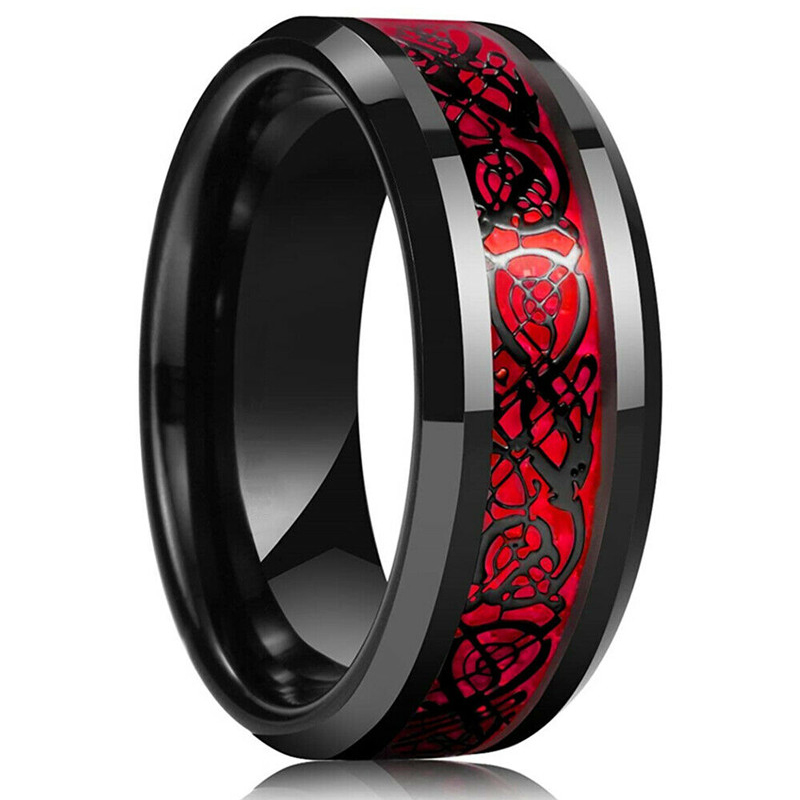 Fashion 8mm Men's Stainless St - огляд і ціна Initial Ring Custom